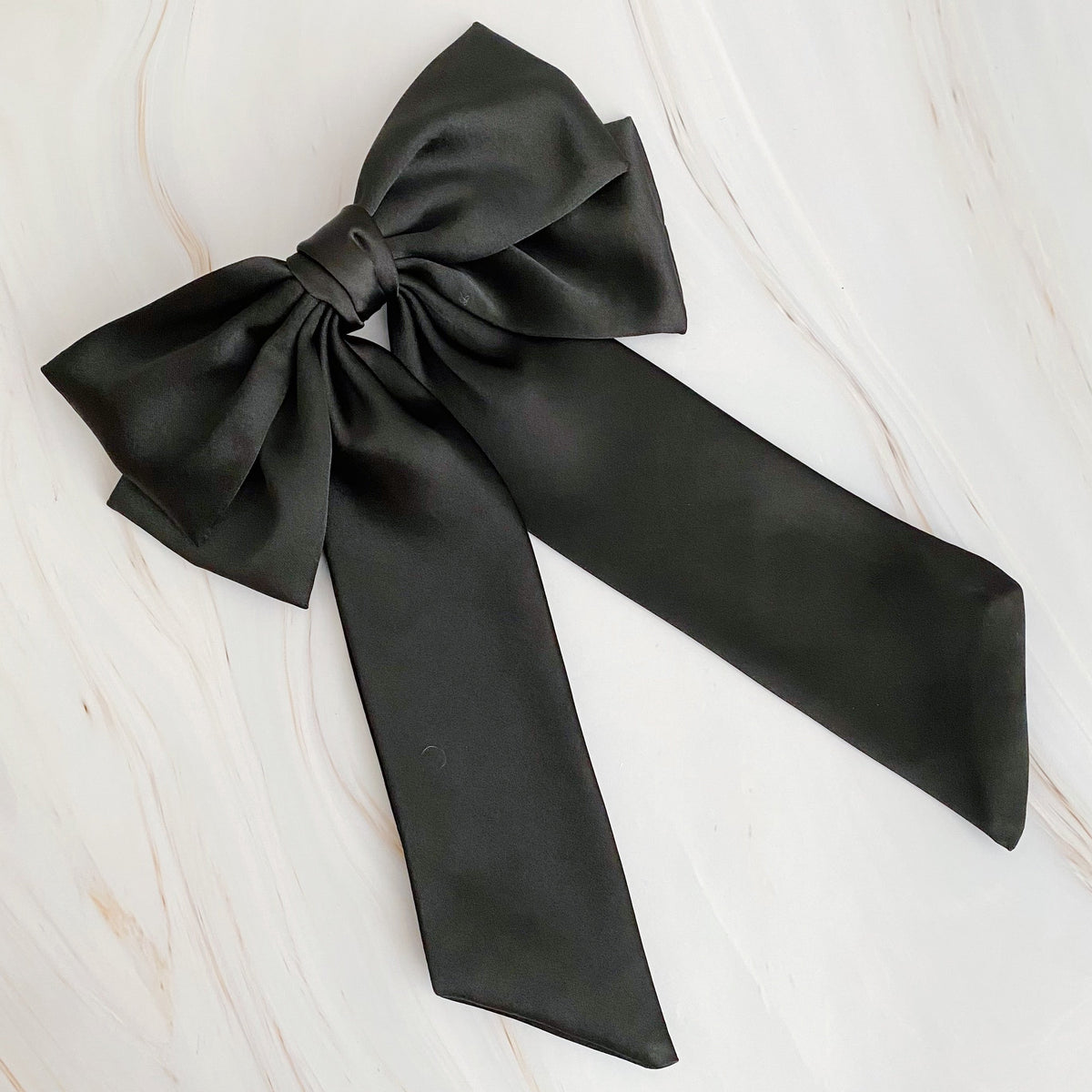 Oversized Double Satin Bow Hair Clip