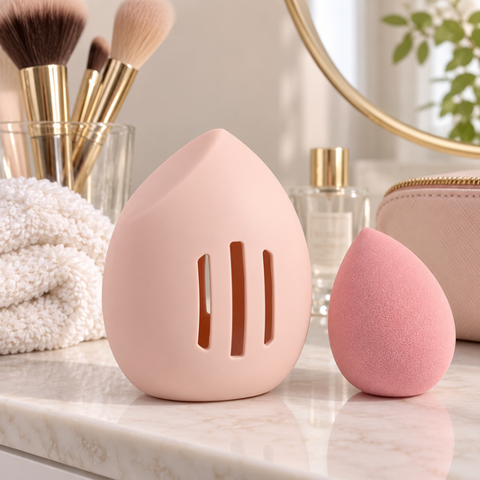 1 Pack- Pink Silicone Makeup Sponge Case