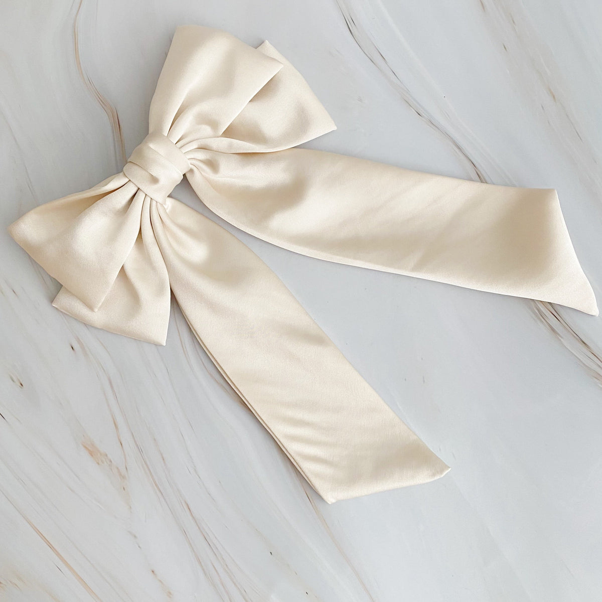 Oversized Double Satin Bow Hair Clip
