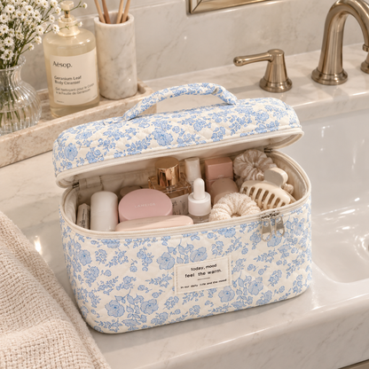 Floral Quilted Beauty Organizer