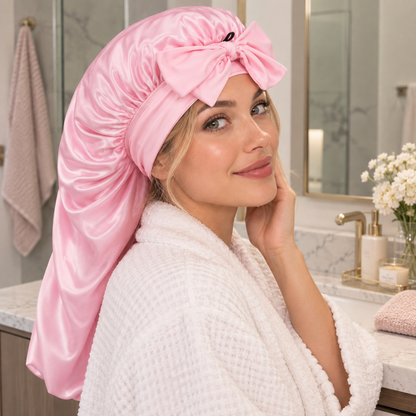 Adjustable Silk Sleep Bonnet for Long Hair