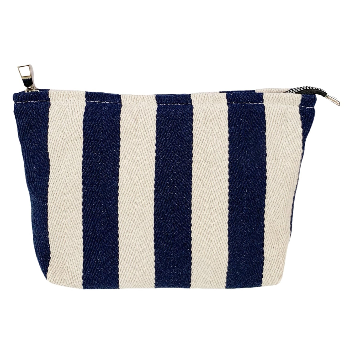 Blue Stripe Canvas Cosmetic Pouch